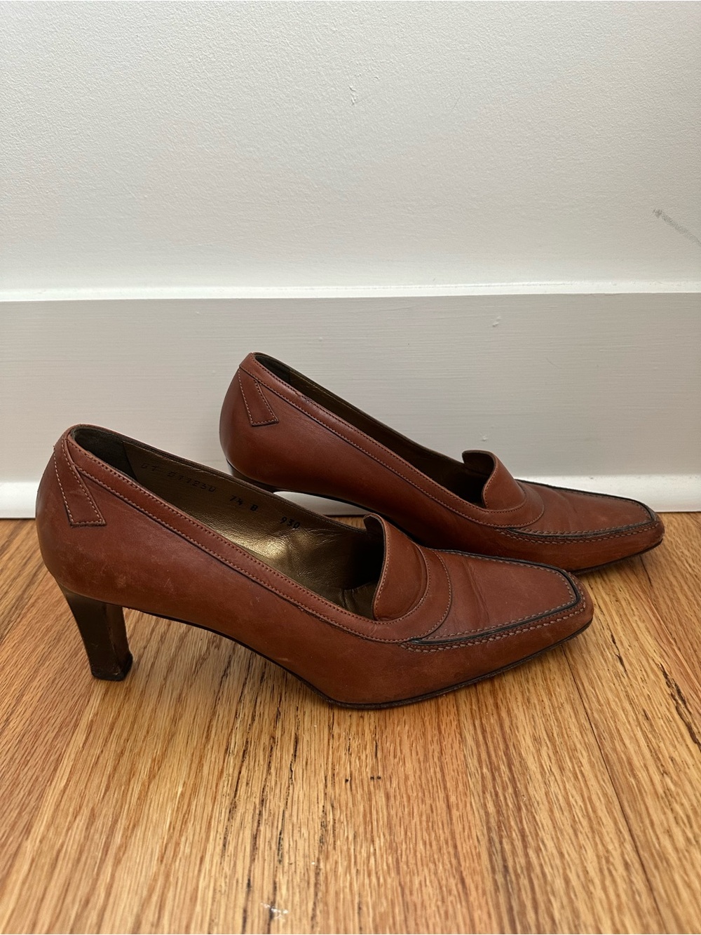 Vintage Italian Brown Leather Women's Heels